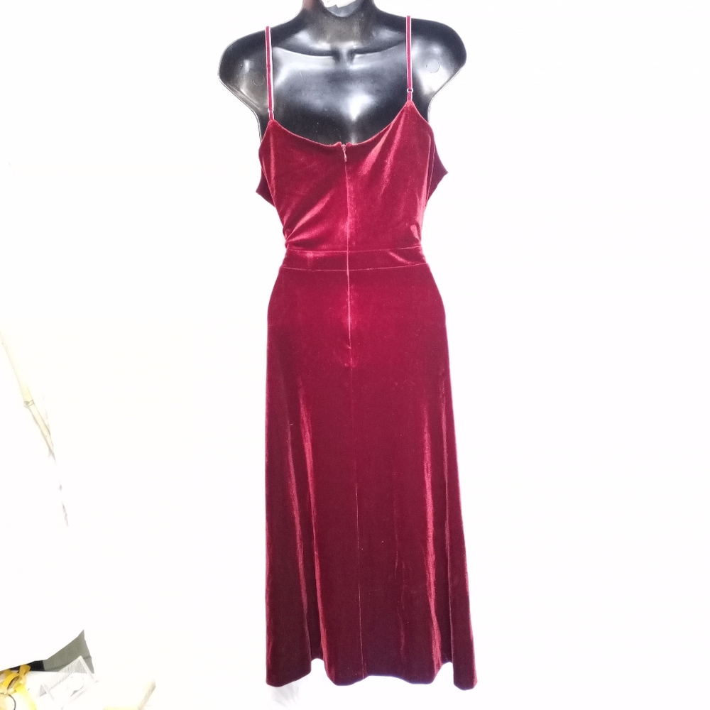 ALI & JAY Red Velvet Faux Wrap Midi Dress - Picture 6 of 6